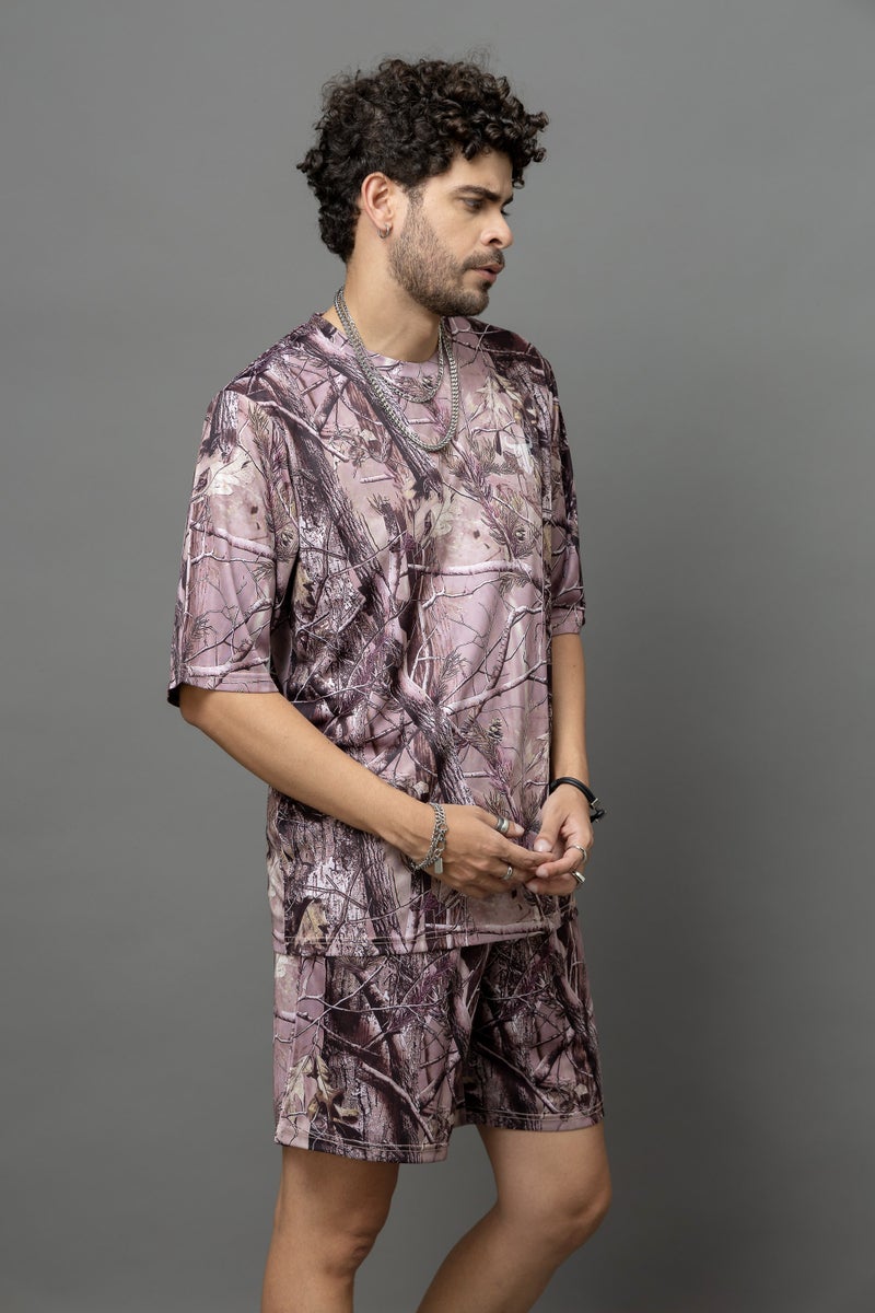 GO DEVIL Leaves Printed Oversized Co-Ord Set for Men - Image 2